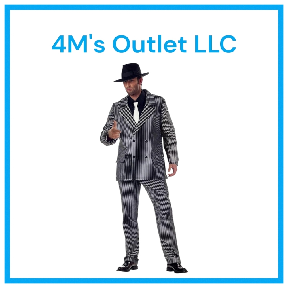 California Costumes Men's Striped Suit - Black and White